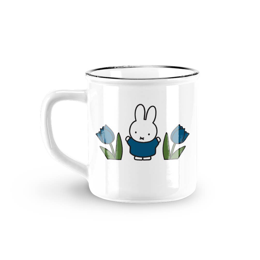 Ceramic Retro Mug Miffy Tulips Blue