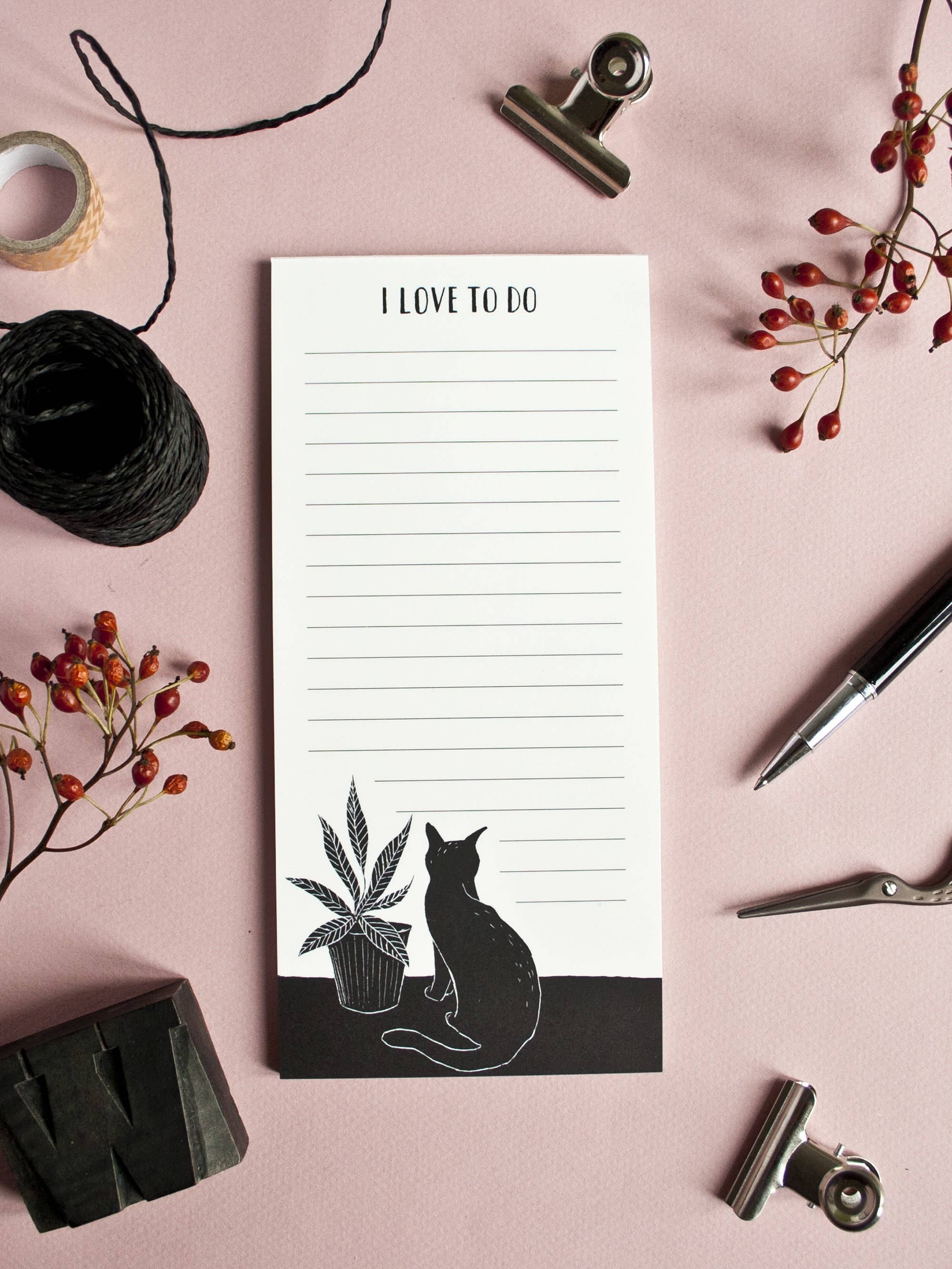 I love to do - Notepad Cat