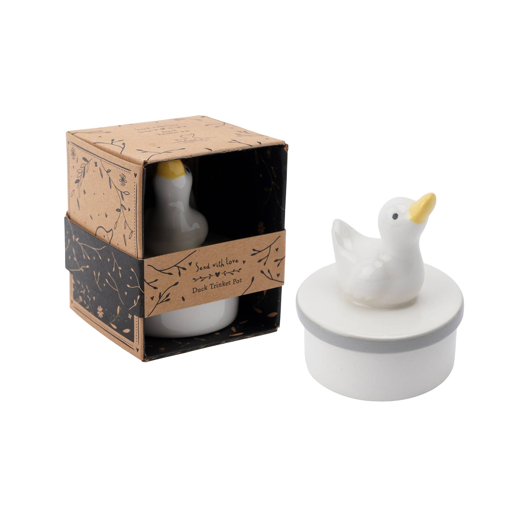 Send With Love Duck Ceramic Trinket Pot