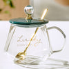 glass Cup Tea and Coffee Cup, Cute Heat-resistant Glass  Tea Cup Home Ins Style Office Drinking Cup
