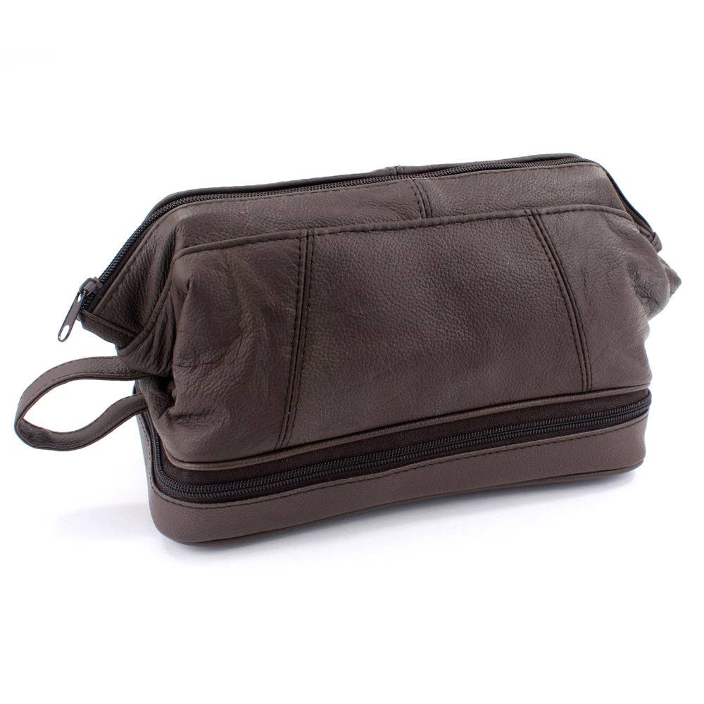 Brown Gladstone Style Washbag