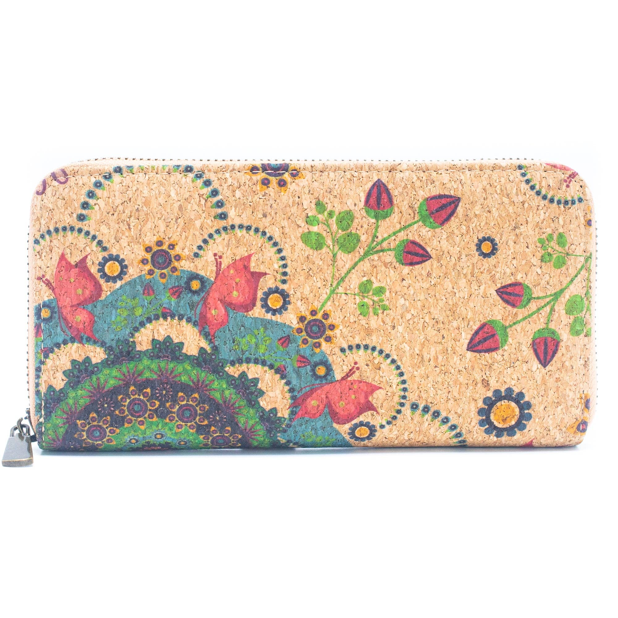 Various patterns natural cork women zipper card wallet- Vegan Cork Wallet BAG-2219