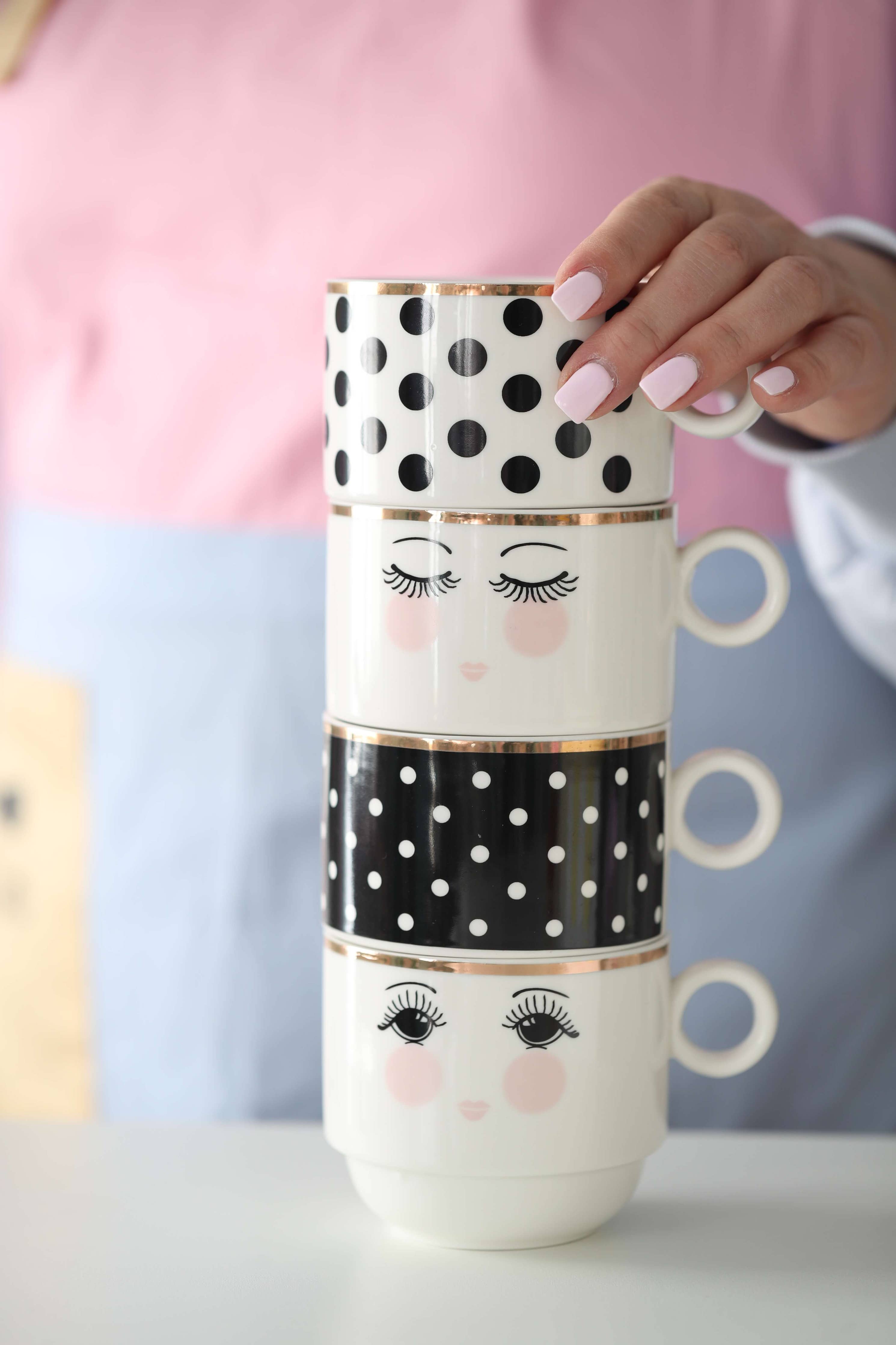 Miss Étoile - Mugs in a Rack Eyes and Dots