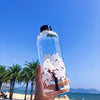 Kawaii Color Changing Sakura Bottle Cute Water Bottle With Protective Bag, Drinking Bottle