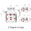 Cute Kawaii Strawberry Pot, Glass Heat Resistant Teapot, Strawberry Cup