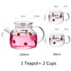 Cute Kawaii Strawberry Pot, Glass Heat Resistant Teapot, Strawberry Cup