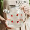 Cute Kawaii Strawberry Pot, Glass Heat Resistant Teapot, Strawberry Cup