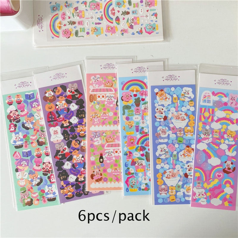 Stickers Set 4/5/6/7/8/10pcs Full Set Series Scrapbooking Decorative Stickers Idol Kpop Sticker Korean design Stationery