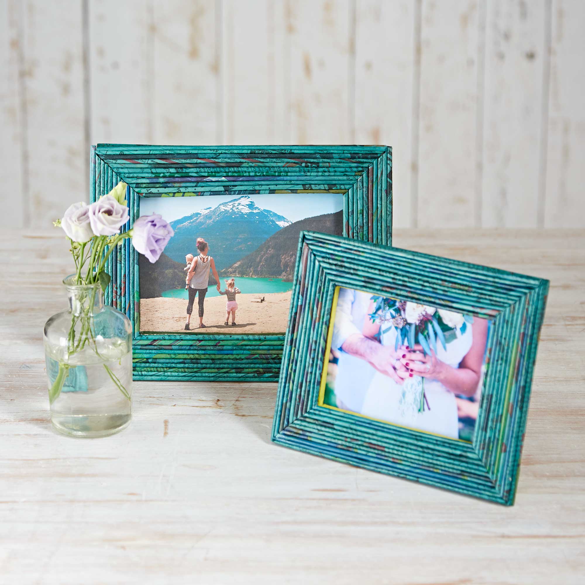 Recycled Newspaper Photo Frame - 5 x 7 inch Picture Frame