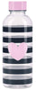 Miss Étoile Water Bottle, Black Stripes and Heart