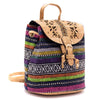 Cork laser cutting  Colorful Textile backpack OY-001